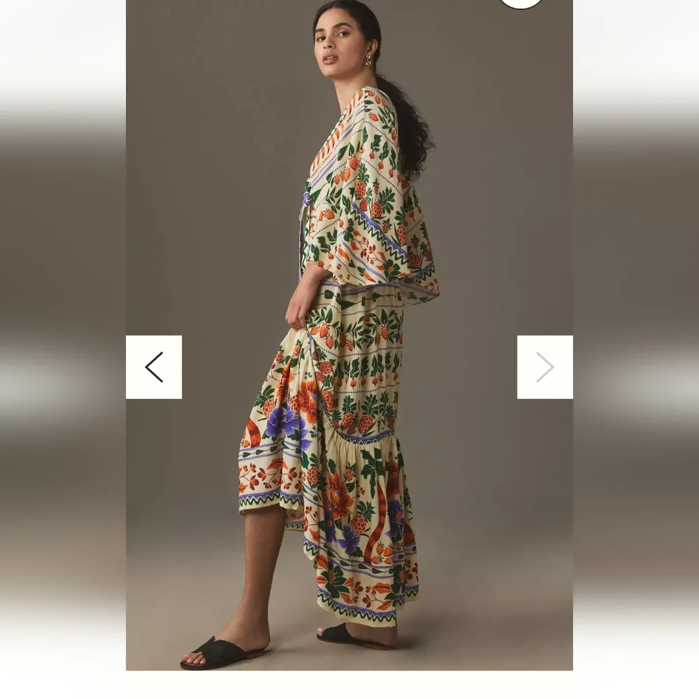 NWT FARM Rio Asymmetrical Floral Dress with V-Neck - Picture 4 of 13